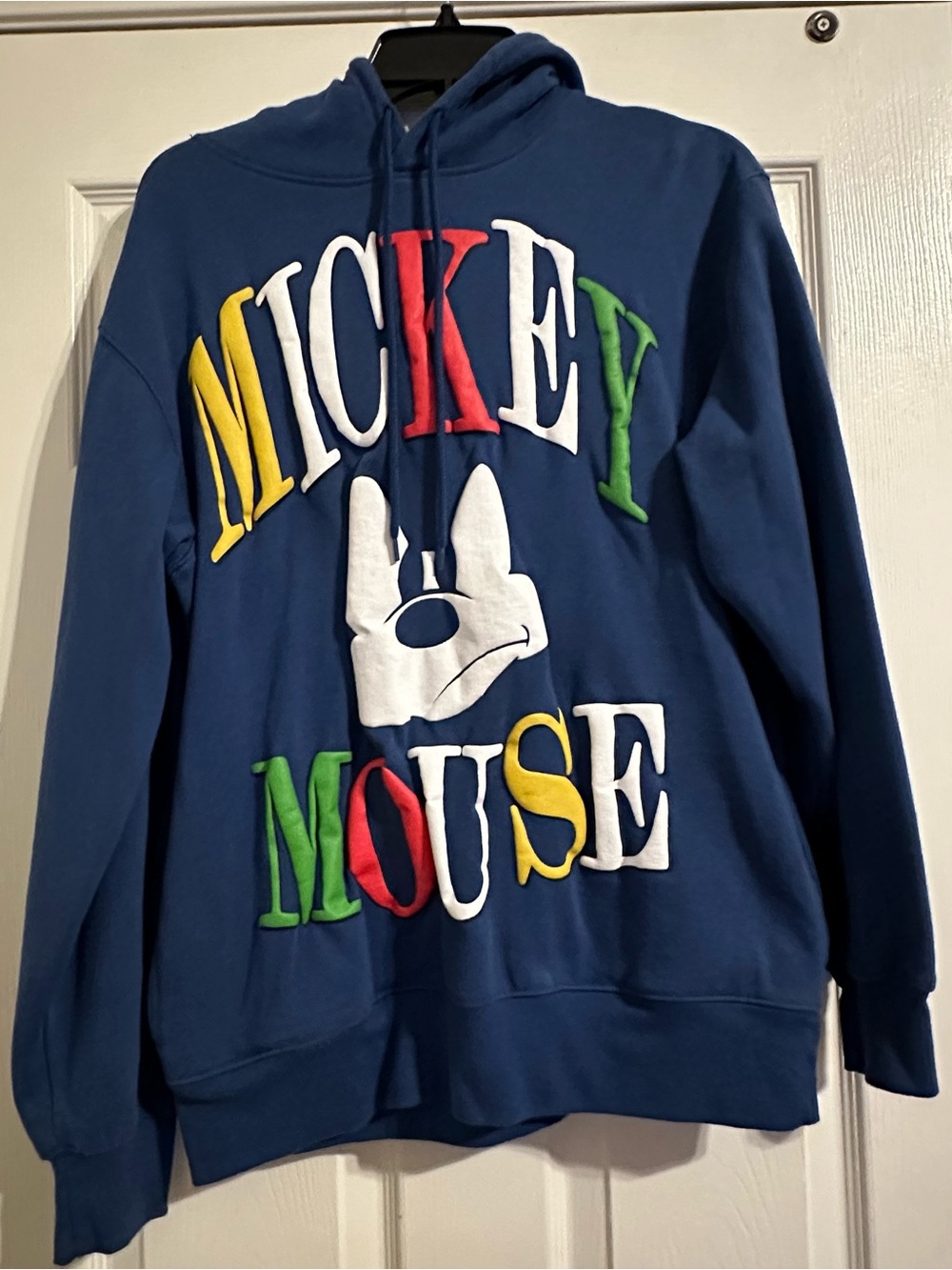 Disney Navy Crewneck Sweatshirt with Multi-Color Mickey Lettering